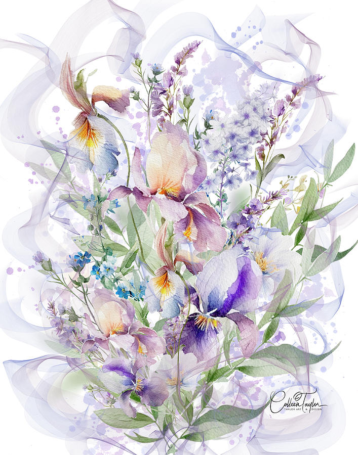 The Ethereal Iris Bouquet Mixed Media by Colleen Taylor