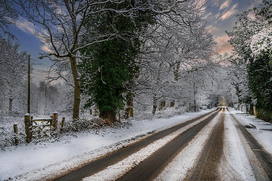 The Eversley Snow Road Photograph by Dave Williams | Fine Art America