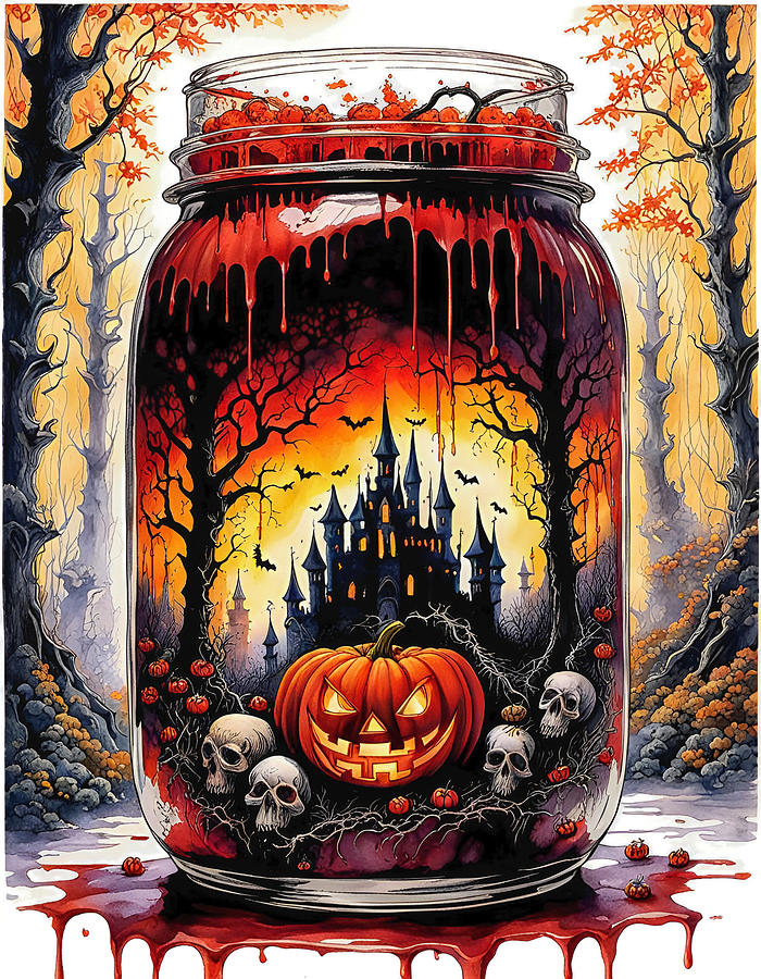 The Evil Essence of Halloween in a jar Photograph by Cate Franklyn The Evil Essence of Halloween in a jar Photograph by Cate Franklyn