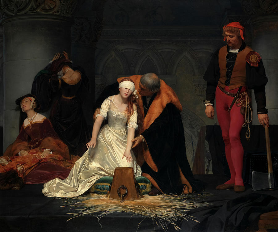 Queen Painting - The Execution of Lady Jane Grey, 1833 by Paul Delaroche