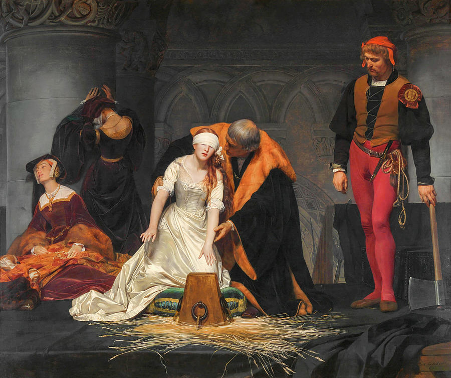 Romanesque Painting - The Execution of Lady Jane Grey by Paul Delaroche 1833 by Paul Delaroche