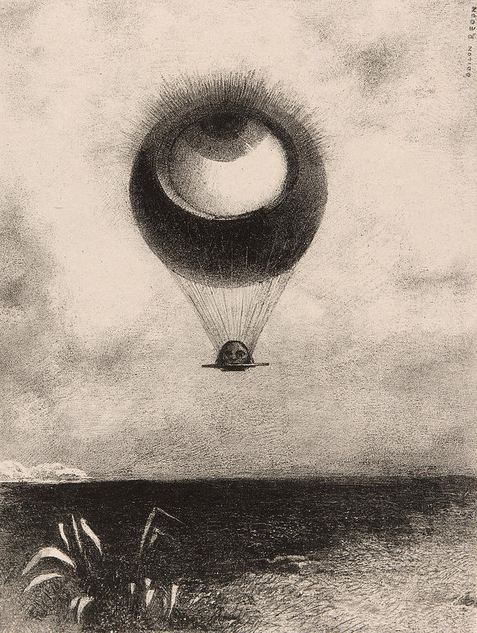 The Eye, Like a Strange Balloon Moves Towards Infinity Relief by Odilon Redon
