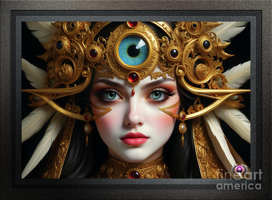 The Eye Of Livya Alluring AI Concept Art Portrait by Xzendor7 Painting by Xzendor7