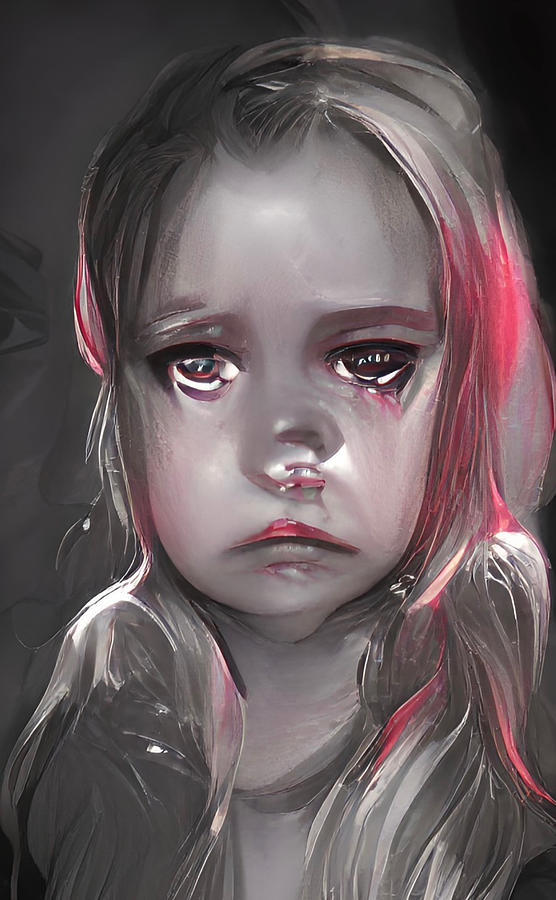 The Eyes of a Sad Child Digital Art by Vennie Kocsis