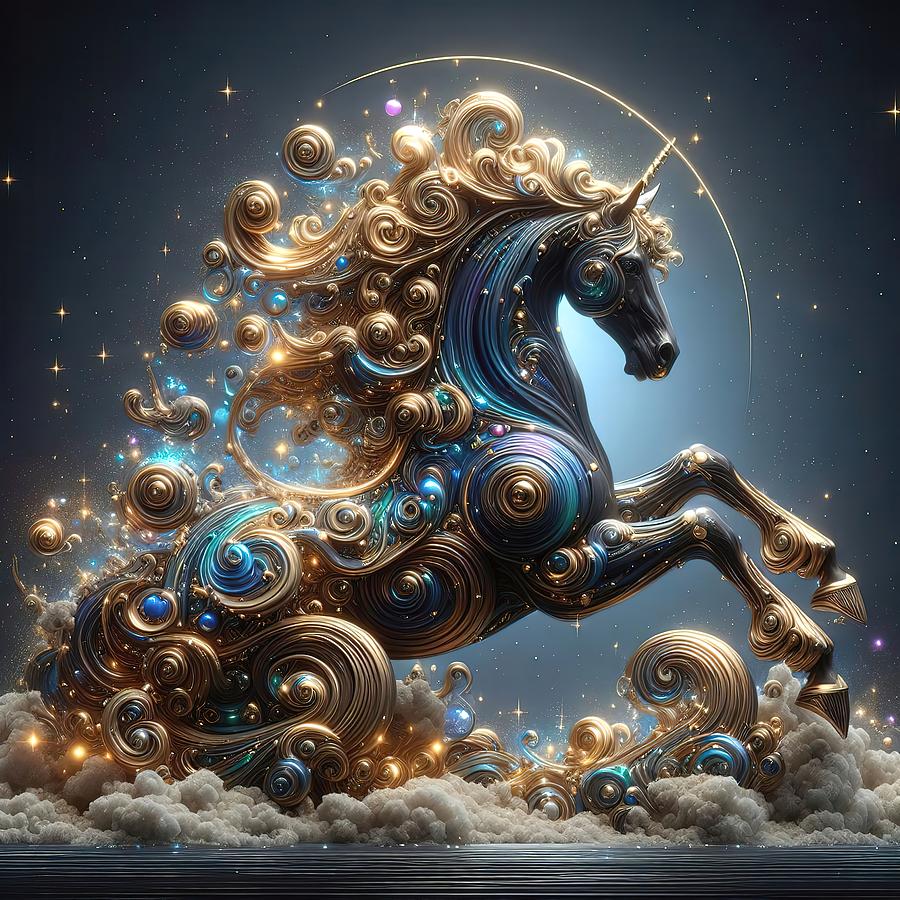 The Fabled Golden Unicorn Digital Art By Colin Hardman - Fine Art America