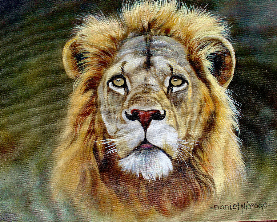 The Face of a Lion Painting by Daniel Njoroge The Face of a Lion Painting by Daniel Njoroge