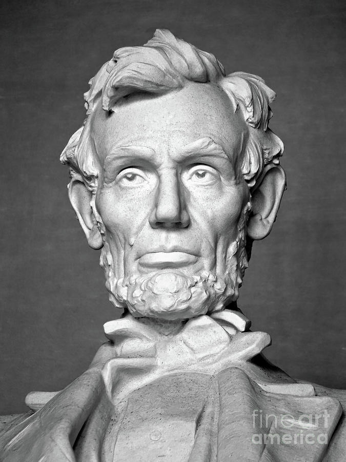 The Face of Abraham Lincoln in black and white Photograph by Mark Miller