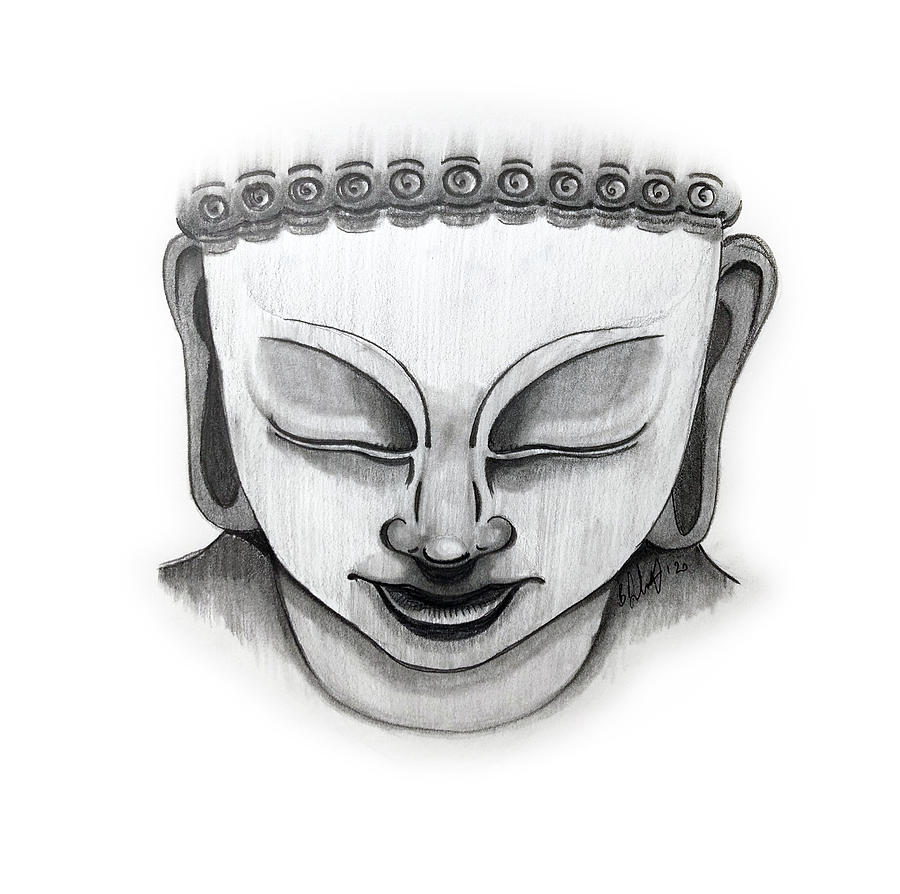 The Face of Buddah Drawing by Creative Spirit