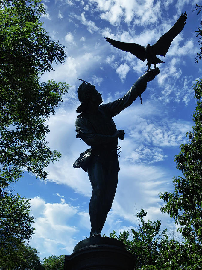 Nature Photograph - The Falconer, Central Park, New York 2005 by Michael Chiabaudo
