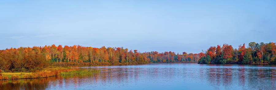 The Fall Colors of Lake Jean Pennsylvania Pano Photograph by Lindsay Thomson