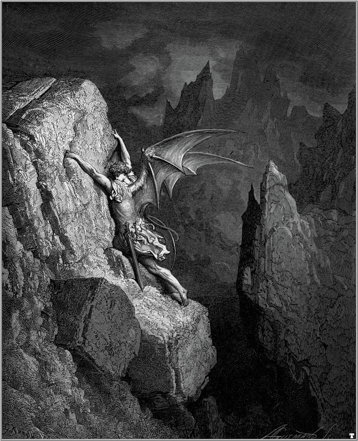 The Fall Of Lucifer Painting By Gustave Dore Fine Art America