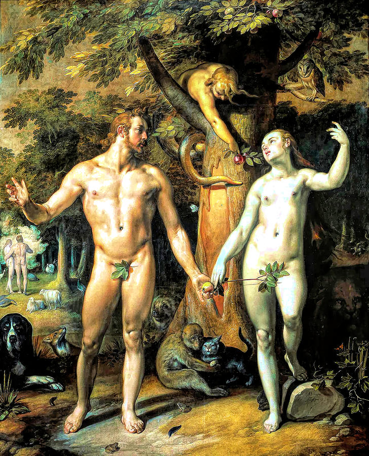 The Fall of Man Garden of Eden Painting by Cornelis Corneliszoon van Haarlem