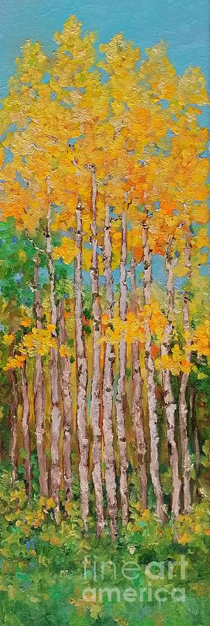 The Fall of the Birches Trees Painting by Amalia Suruceanu