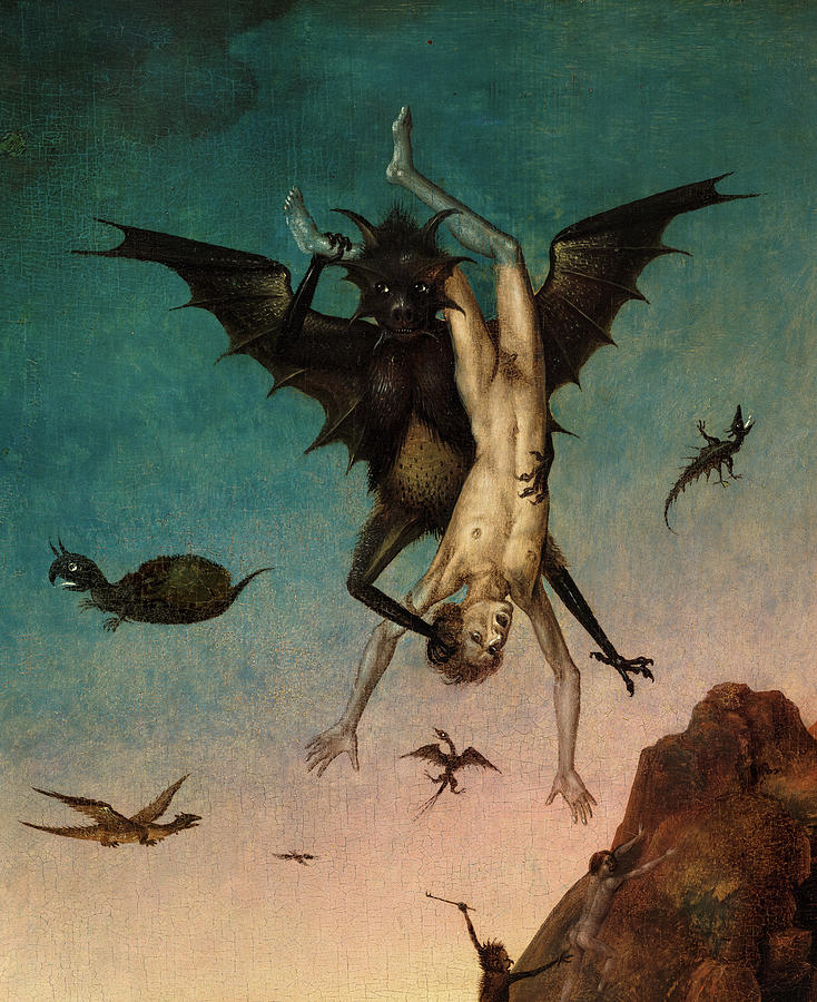 Fall Painting - The Fall of the Damned, Demon by Dieric Bouts