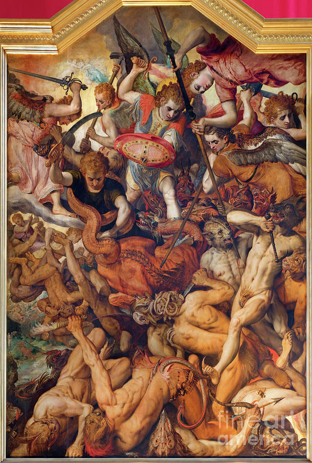 The Fall of the Rebellious Angels by Frans Floris Photograph by Jozef Sedmak