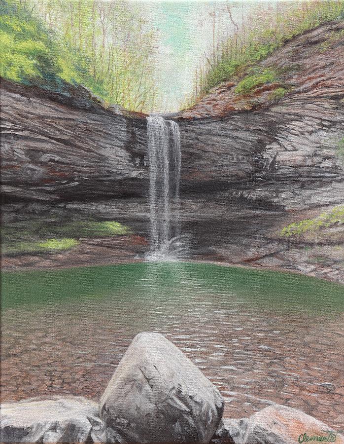 Waterfall Painting - The fall of water by Barbara Barber
