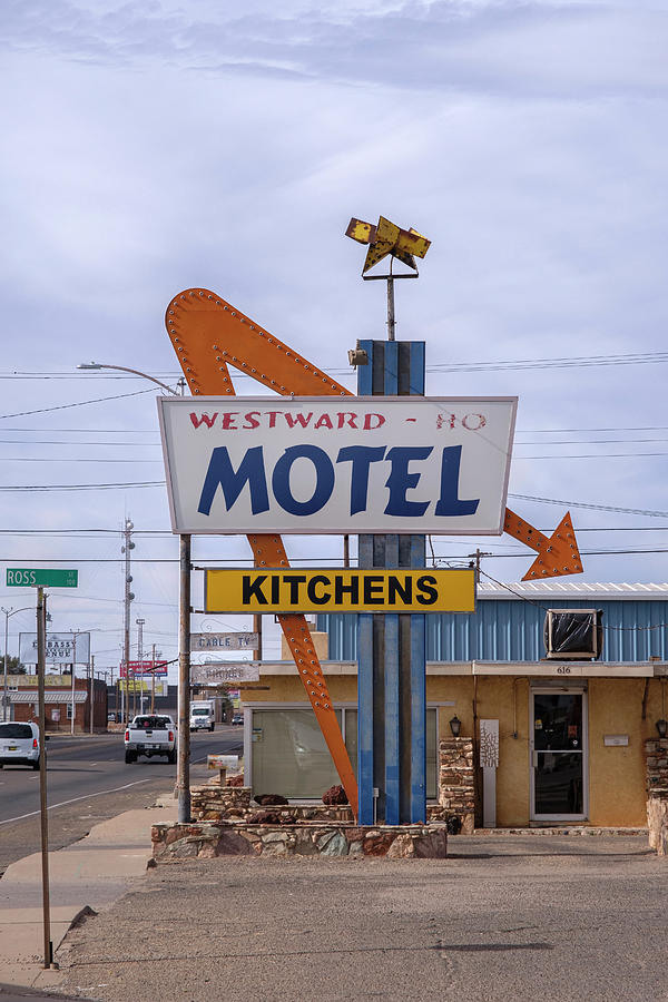 The Fallen Star at the Westward Ho Motel in Clovis New Mexico Photograph by Mary Lee Dereske