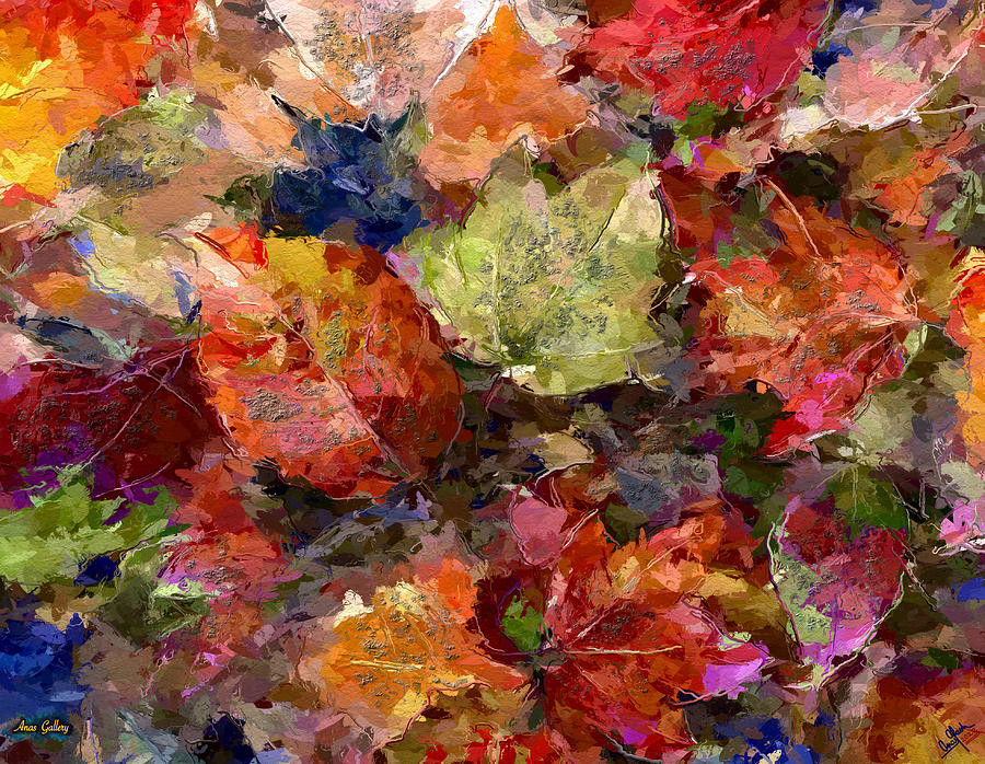 Nature Mixed Media - The Falling Leaves by Anas Afash