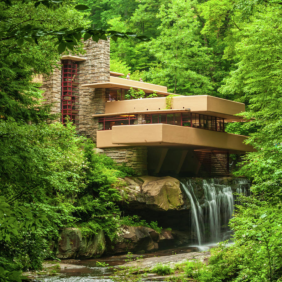 The Falling Waters - by Franks Lloyd Wright Photograph by Louis Dallara