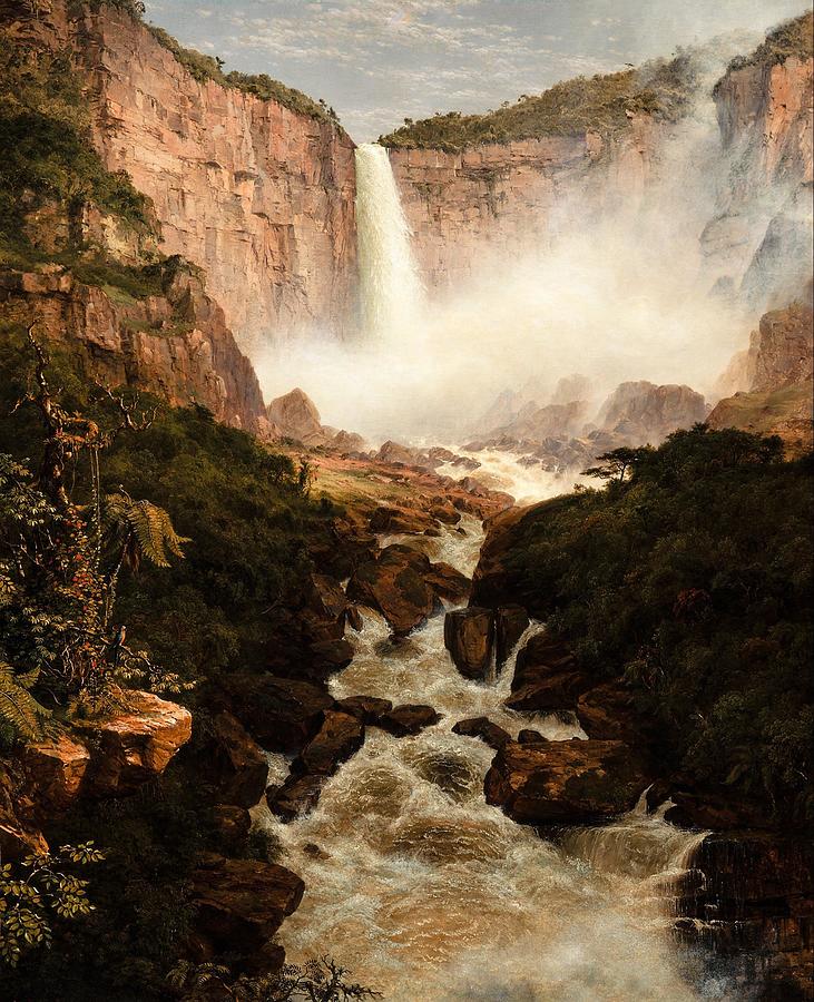 Frederic Edwin Church Painting -  The Falls of the Tequendama near Bogota  New Granada #2 by Frederic Edwin Church