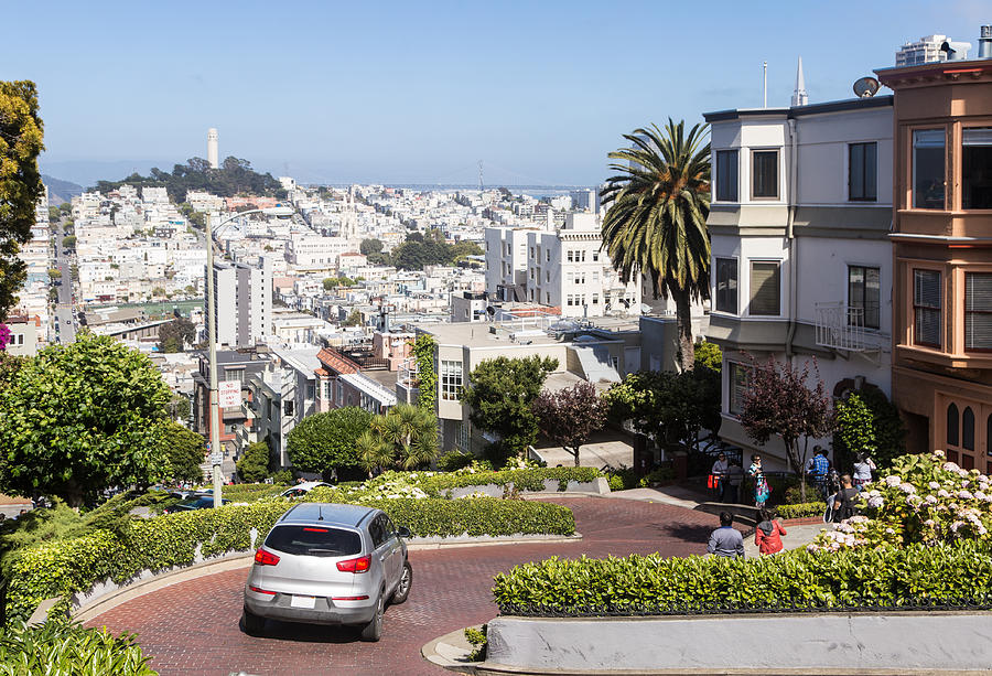 The famous Lombard street in San Francisco on Russian Hill Photograph by @ Didier Marti