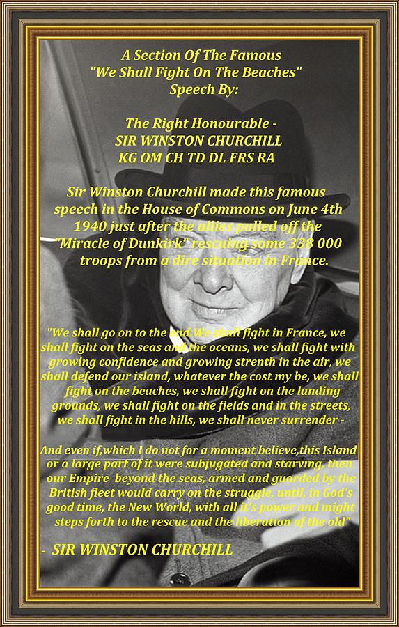 WINSTON CHURCHILL FAMOUS QUOTE PHOTO PRINT THE HOUSE OF COMMONS 