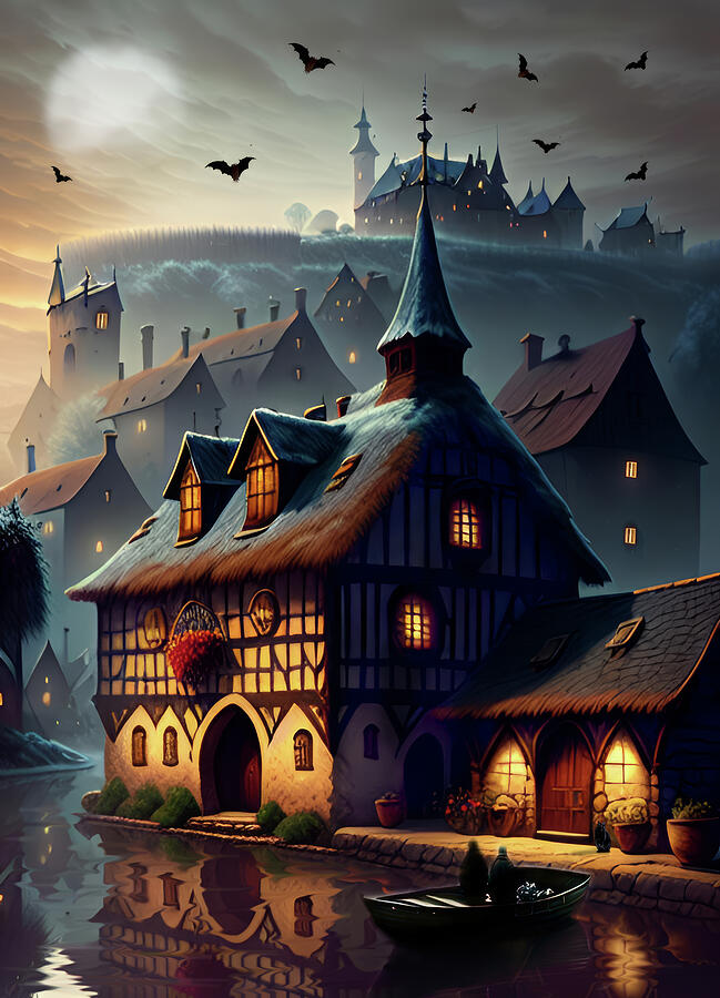 The Fantasy Gothic Village Prague Mixed Media by Soraya DApuzzo The Fantasy Gothic Village Prague Mixed Media by Soraya DApuzzo