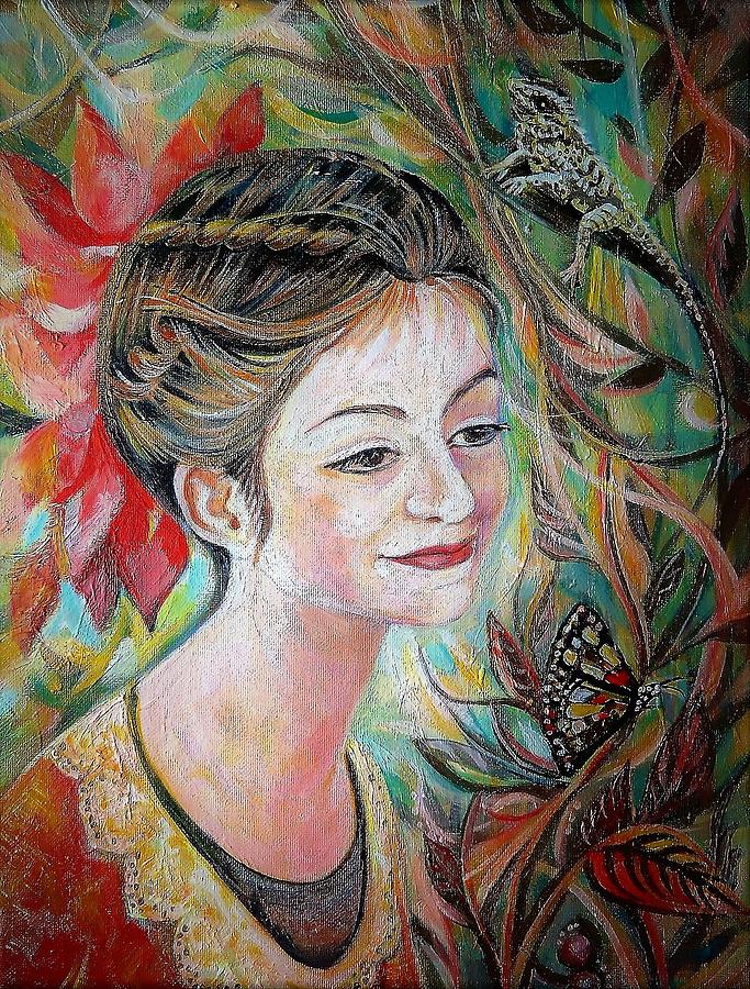  The Fantasy Portrait. Butterfly Painting by Anna Duyunova
