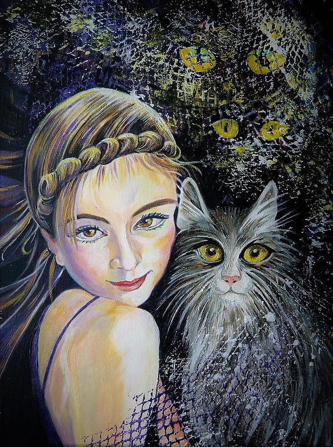 The Fantasy Portrait. Cat Painting by Anna Duyunova