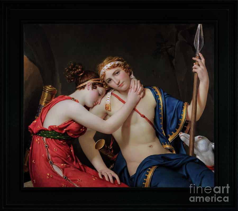 The Farewell of Telemachus and Eucharis by Jacques-Louis David Remastered Xzendor7 Classical Fine Ar Painting by Rolando Burbon