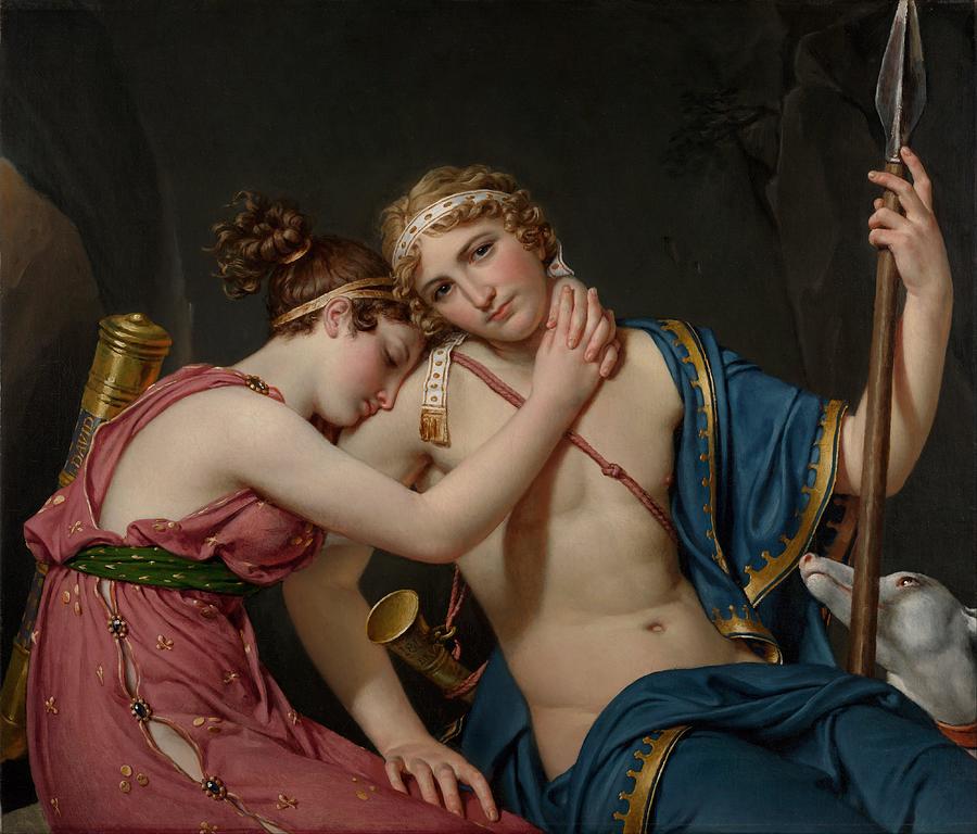 Telemachus Painting - The Farewell of Telemachus and Eucharis #2 by Jacques-Louis David