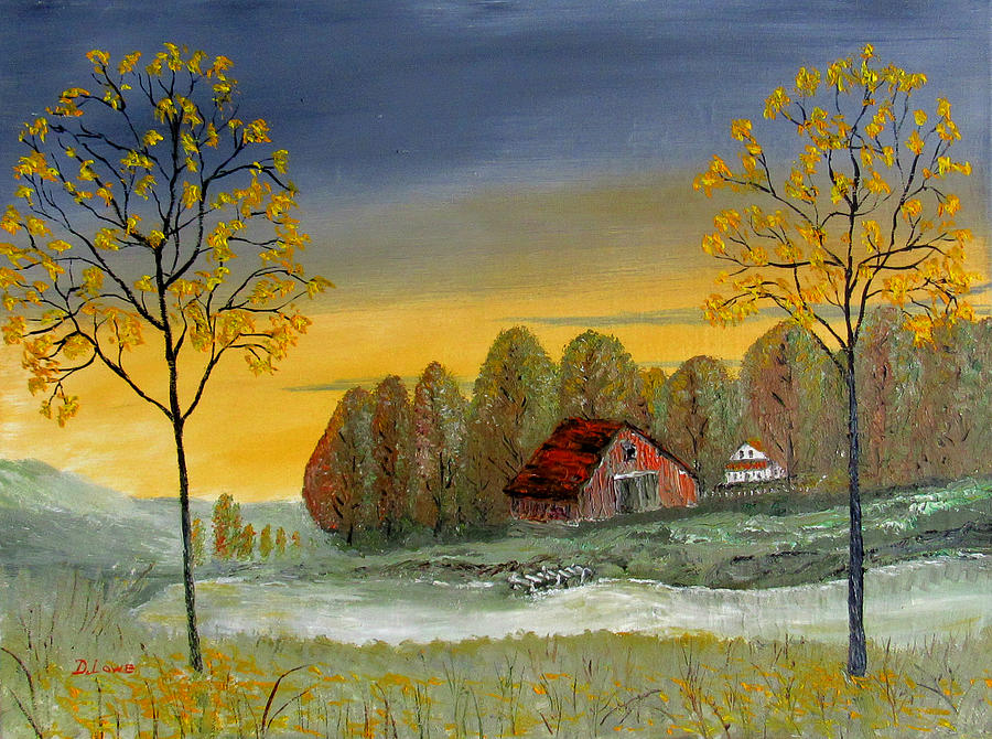 The Farm across the River Painting by Danny Lowe