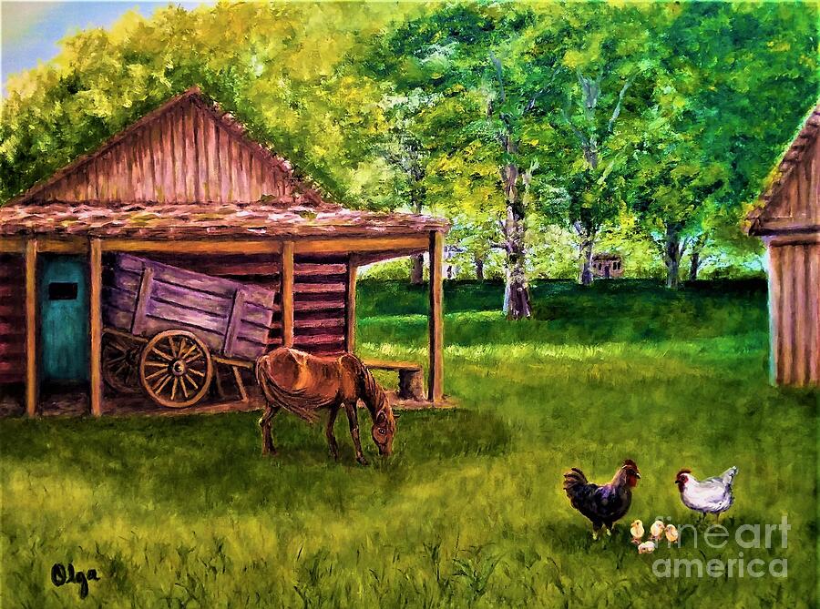 The Farms New Babies Painting by Olga Silverman