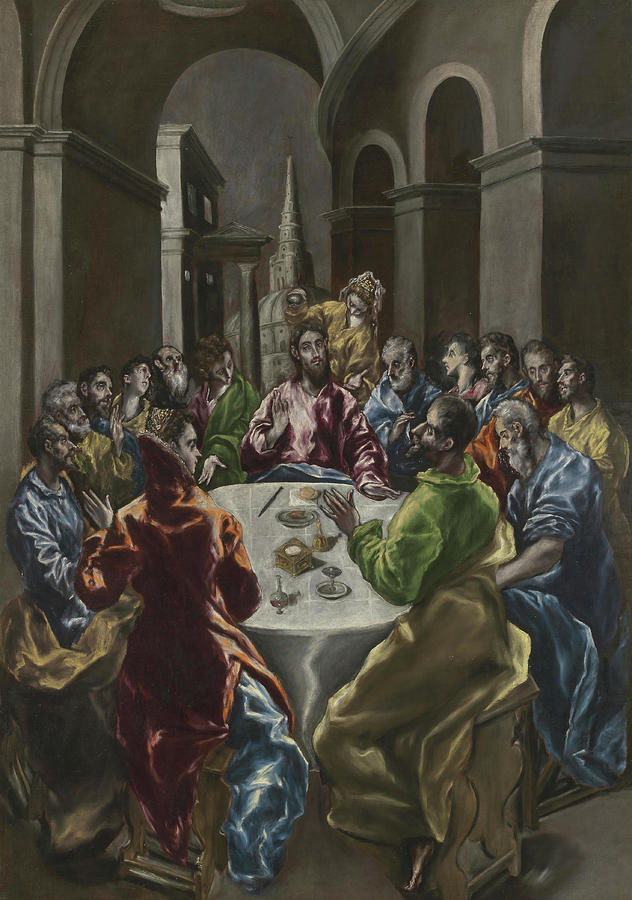 The Feast in the House of Simon. El Greco -Domenikos Theotokopoulos-, Greek, active in Spain, 154... Painting by El Greco -1541-1614-