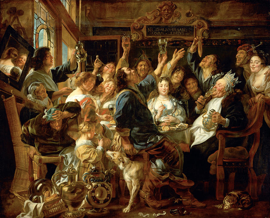 The Feast of the Bean King 1645 Painting by Jacob Jordaens