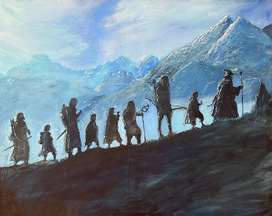 Mountain Painting - The Fellowship of the Ring by Andrei Moroianu
