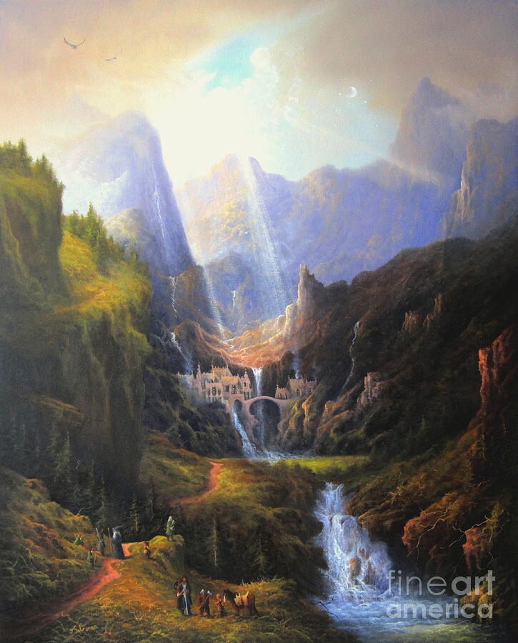 The Hobbit Painting - A Last Look Back by Joe Gilronan