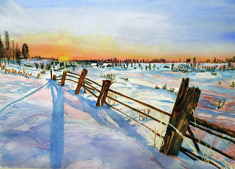 The Fence Line Painting by Barbara F Johnson