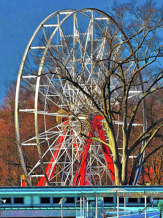 The Ferris Wheel At Rye Playland Digital Art by Bearj B Photo Art
