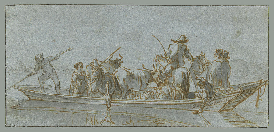 The Ferry  Drawing by Jan Frans Soolmaker