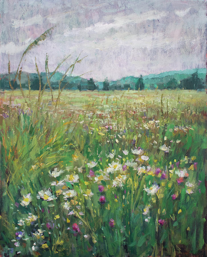 Spring Painting - The field in the august by Vera Bondare