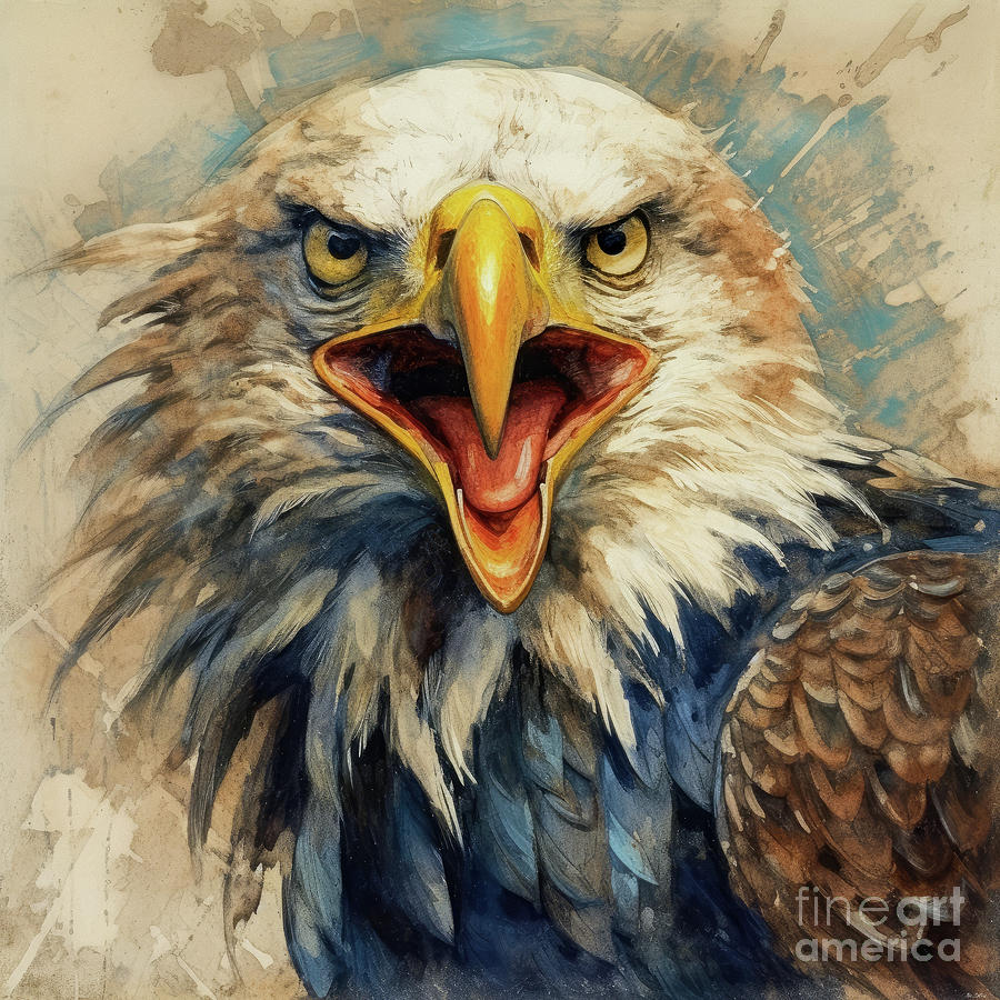 Eagle Painting - The Fierce Eagle by Tina LeCour