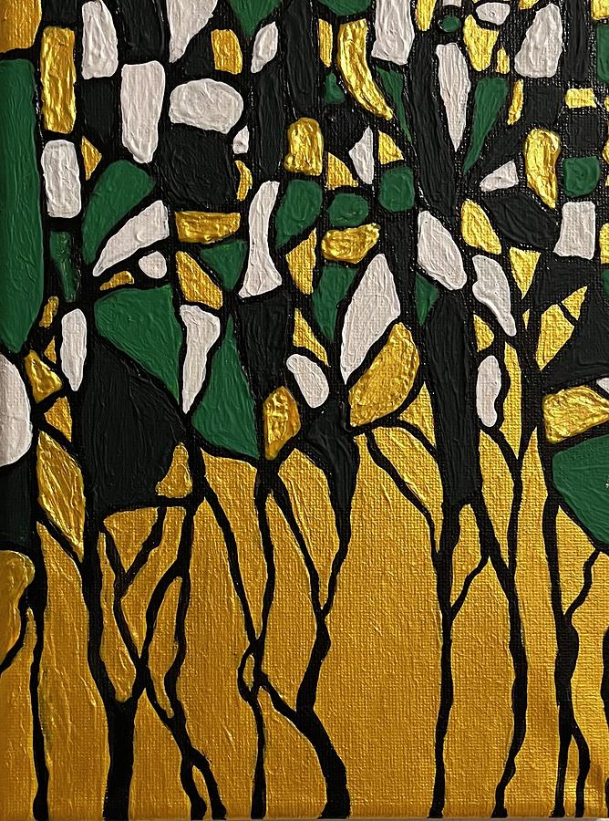The Final Gold-Green Impression Painting by Alina Deica