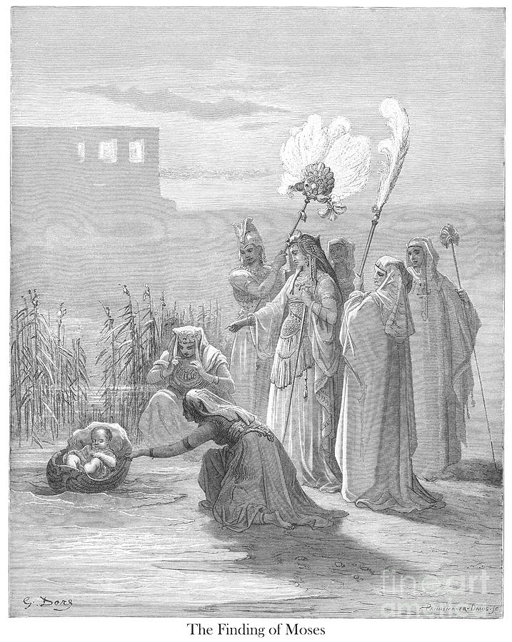 The Finding of Moses by Gustave Dore v1 Drawing by Historic illustrations