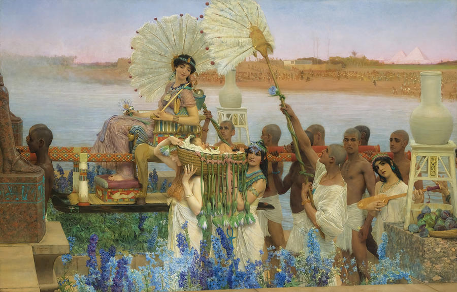 Lawrence Alma Tadema Painting - The Finding of Moses by Lawrence Alm Tadema
