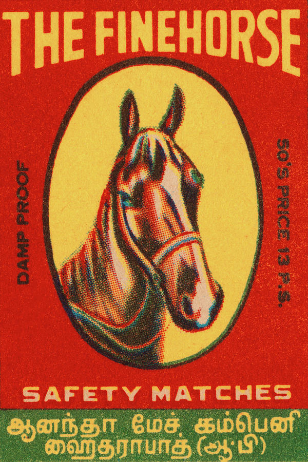 Vintage Drawing - The Fine Horse Safety Matches by Vintage Match Covers