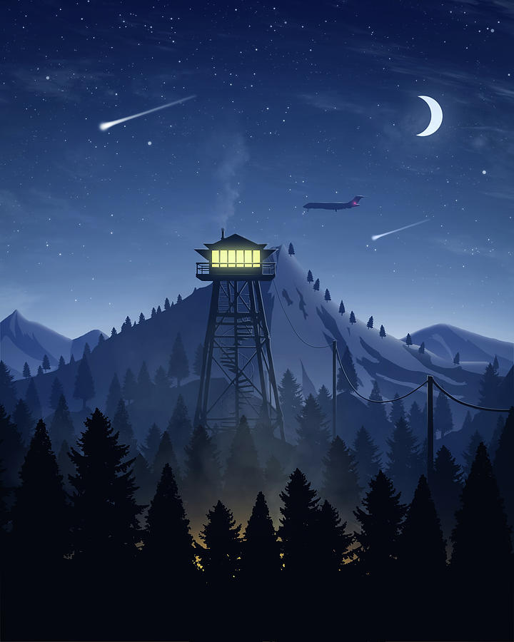 The Firewatch - Night Digital Art by Edenmar Zacaria - Pixels