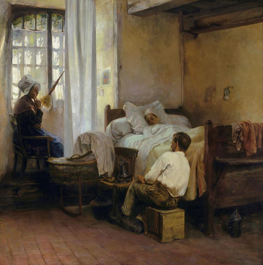 Mother Painting - The First Born by Gaston la Touch