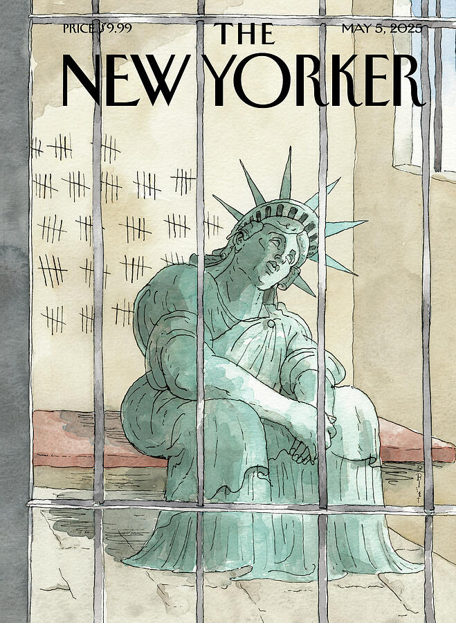 Statue Of Liberty Painting - The First Hundred Days by Barry Blitt Statue Of Liberty Painting - The First Hundred Days by Barry Blitt
