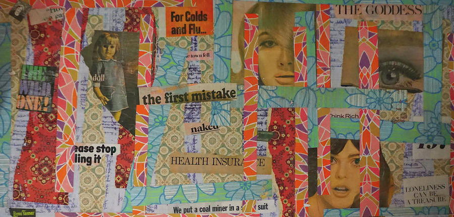 The First Mistake Collage Art Painting by Cathy Anderson